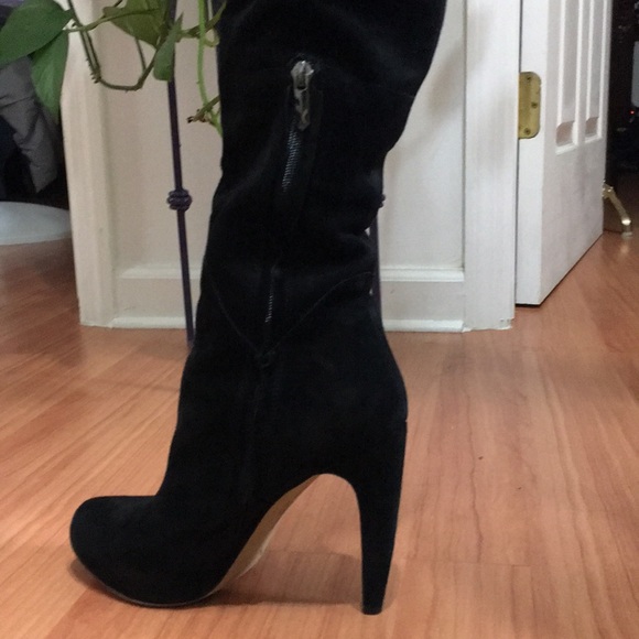 Black Suede Sam Edelman Thigh High Boots - Picture 5 of 10